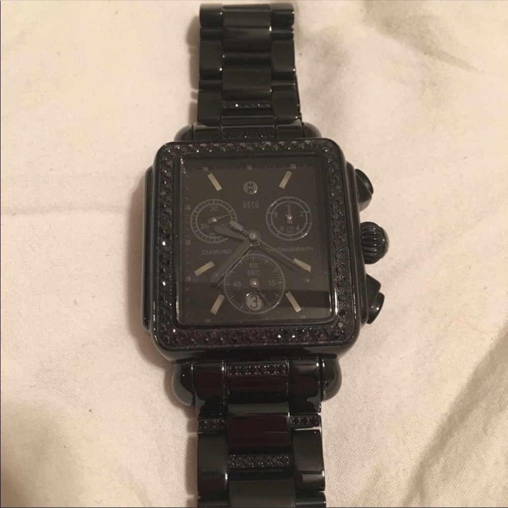 Michele black watch band